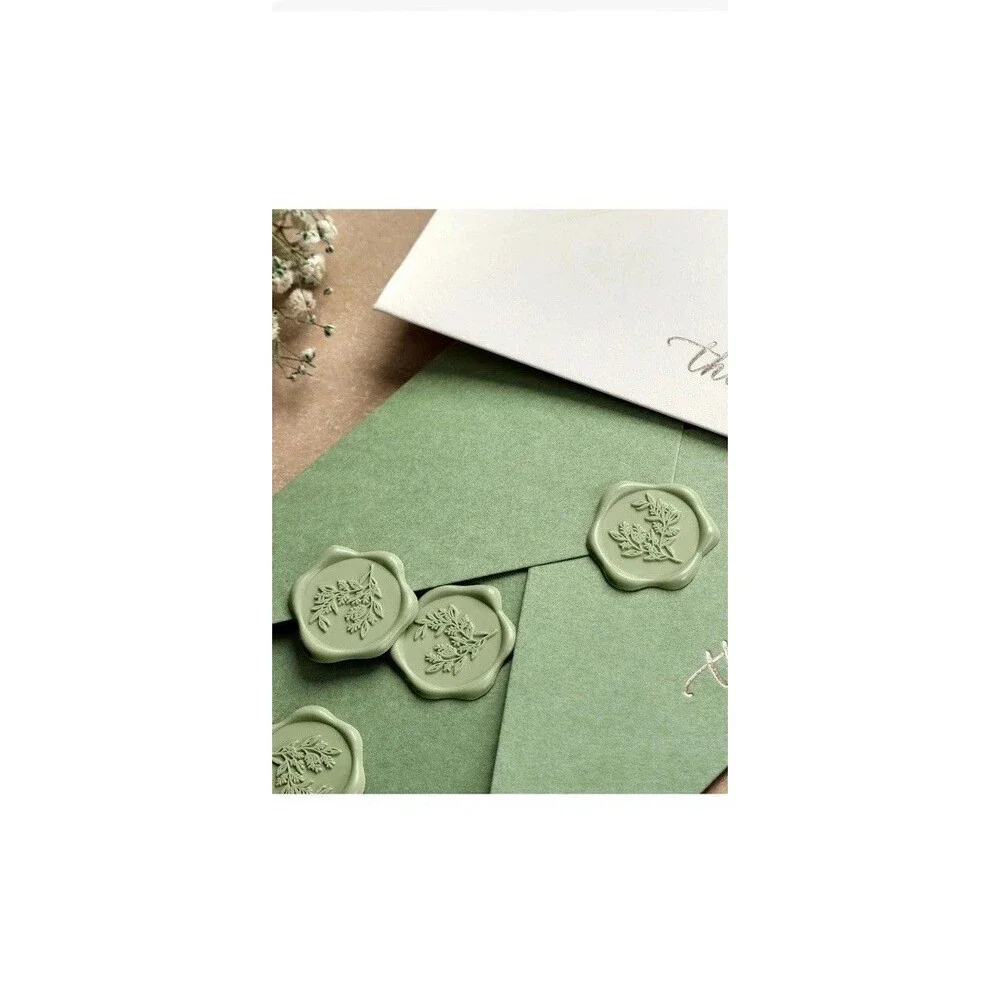 UNIQOOO Wax Seal Stickers - Eucalyptus Wedding Invitation Envelope Seal Stick...